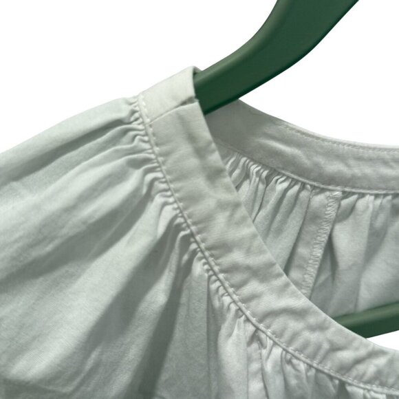 Staud White Button-Down Drawstring Waist Mini Dress With Wide Sleeves Size S - Picture 5 of 8